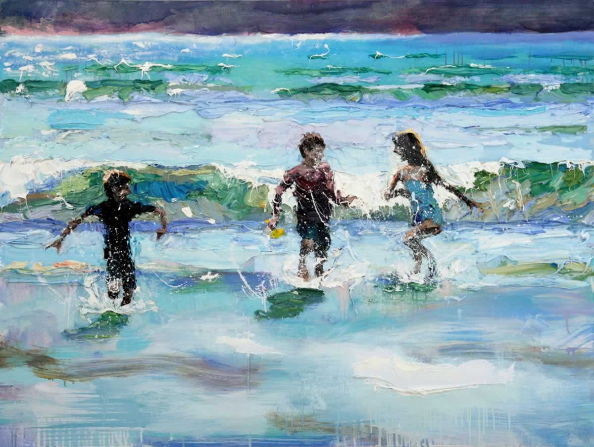 Racing the waves (July)  76.5 x 101.5 cm