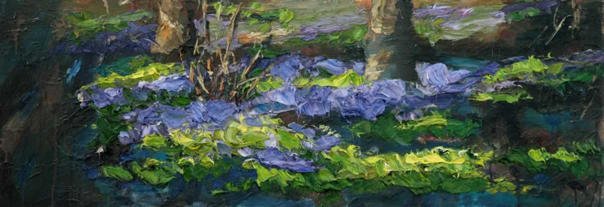 Bluebells, March  35.5 x 101.5 cm