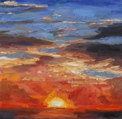 Sundown over Water, Africa  100 x 100cm