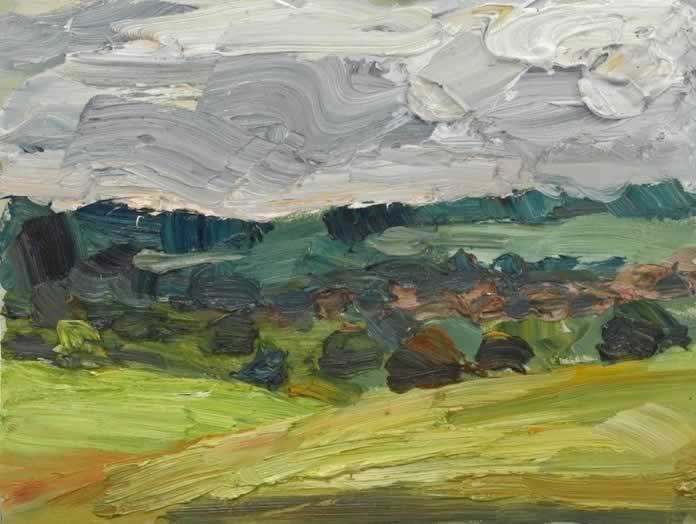 Unripe Barley Field,  Cirencester  30.5 x 40.5cm