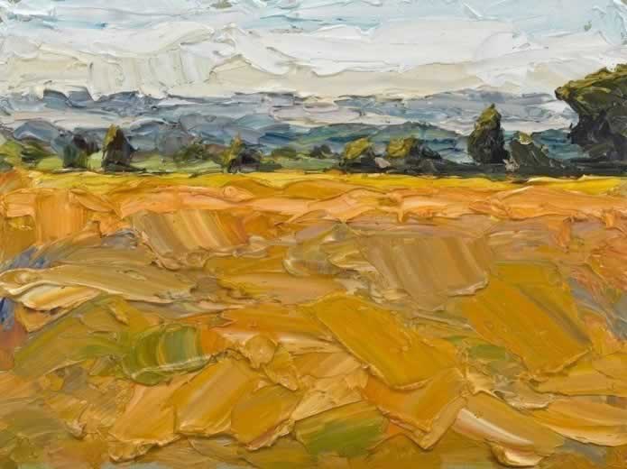 Wheat Fields,  Road to Calmsden  30.5 x 40.5cm